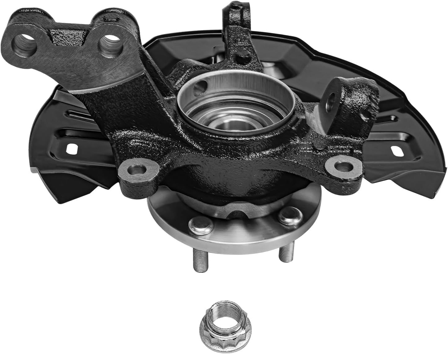 Detroit Axle - FWD Front Steering Knuckles & Wheel Hub Bearings Disc Brake Calipers with Brackets Replacement for 2009-2013 Toyota Matrix 2.4L