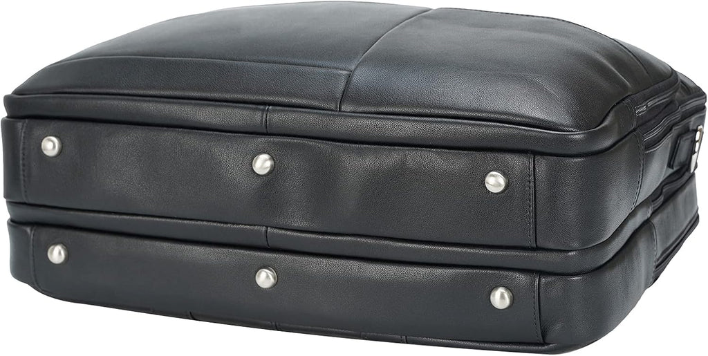Polare X-Large 18' Full Grain Leather Briefcase For Men Business Travel Case Messenger Bag Fits 17.3' Laptop