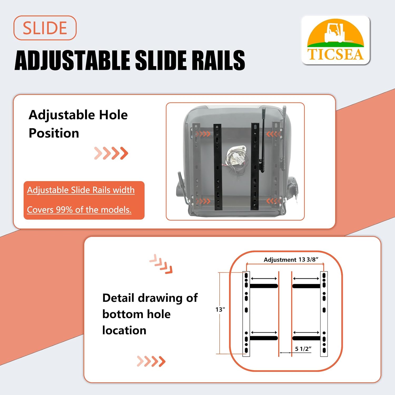 Universal Tractor Seat, Zero Turn Mower Seat with Adjustable Safety Belt Armrest Backrest Micro Switch for John Deere ZTR Forklift Skid Steer Loader Telehandler Dozer Excavator