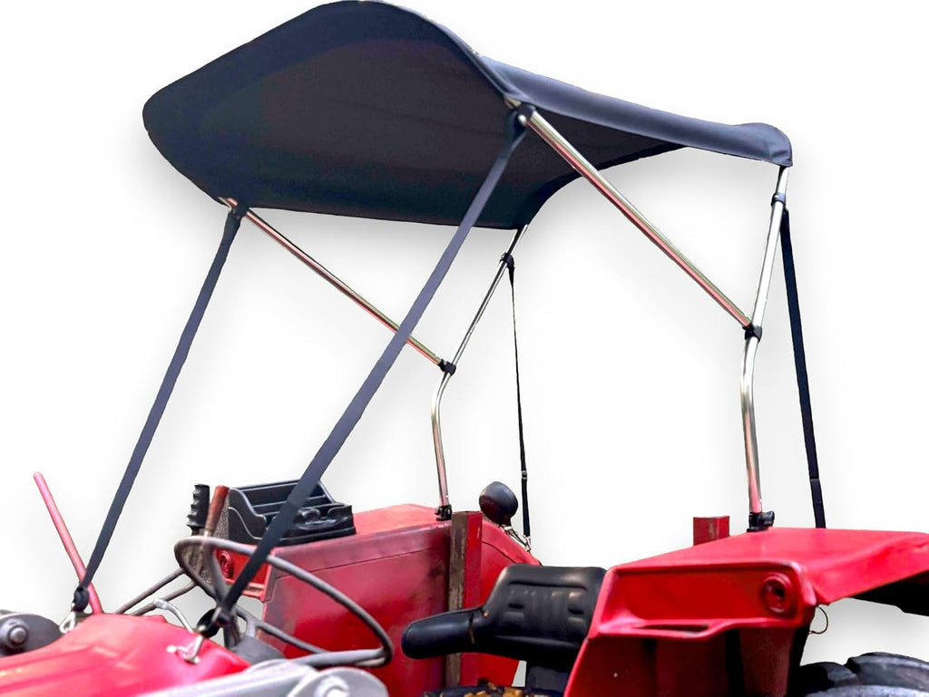 Tractor Sun Shade Canopy in Black by Cypress Rowe Outfitters - Compatible with John Deere, Kubota, Massey Ferguson, Case International Harvester & Others - Reduce Heat/Glare with this Umbrella Canopy
