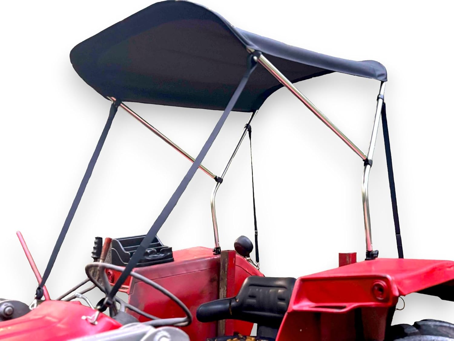 Tractor Sun Shade Canopy in Black by Cypress Rowe Outfitters - Compatible with John Deere, Kubota, Massey Ferguson, Case International Harvester & Others - Reduce Heat/Glare with this Umbrella Canopy