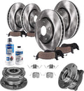 Detroit Axle - 12pc Brake Kit for 2007-2018 BMW X5, 2011-2019 X6 Front and Rear Disc Brake Rotors Ceramic Brake Pads Wheel Bearing Hubs Replacement: 13.07' inch Front & 12.59'' inch Rear Rotor