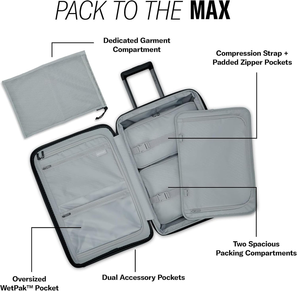 Samsonite Elevation Plus - Carry-On Hardside Luggage with QuickEntry™ Front Compartment - Scratch Resistant Polypropylene Shell, AirTag Holder, TSA Lock, Airline Approved - Triple Black