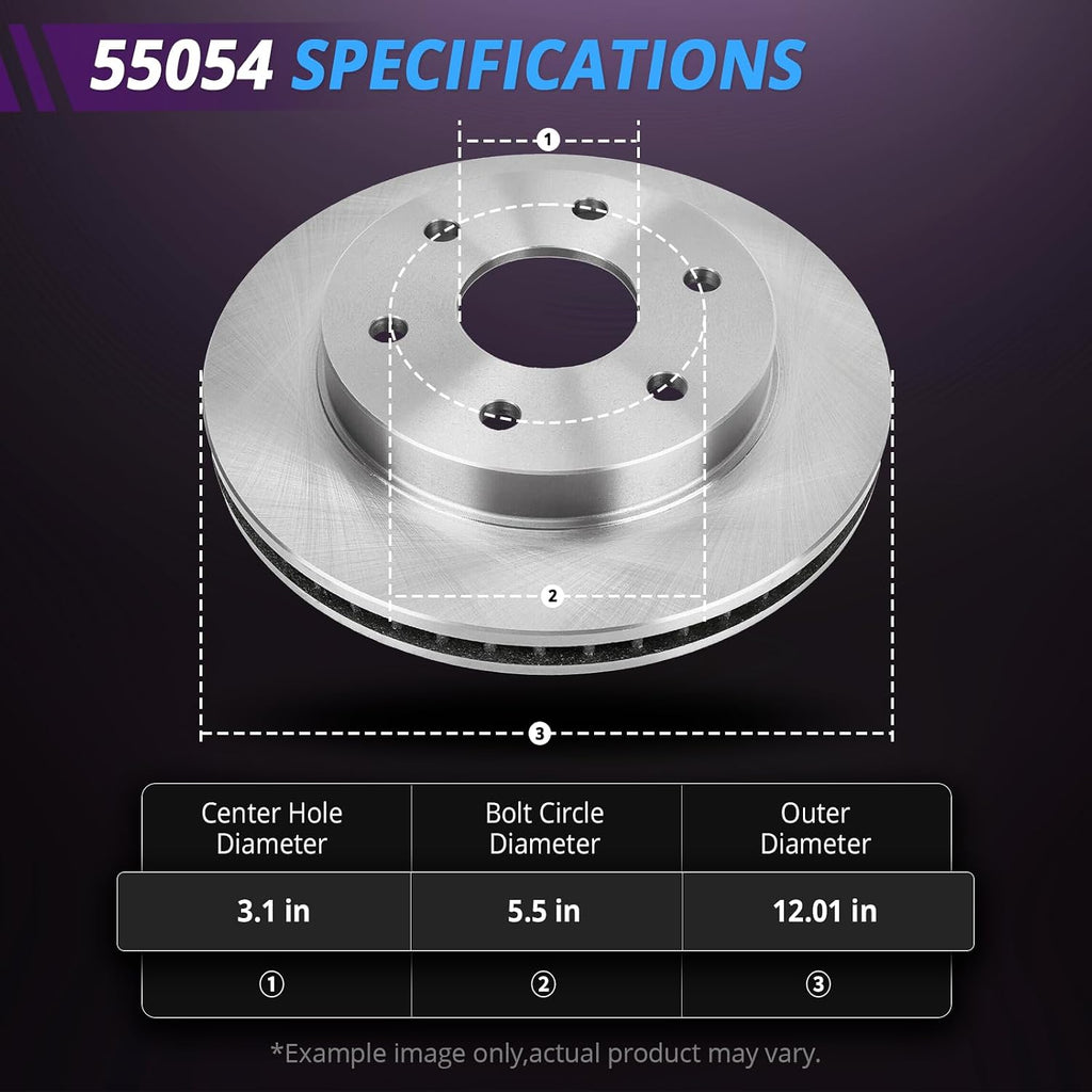 12.01' Front & 12.99' Rear Brake Kit Replacement for 2003 2004 2005 2006 Cadillac Escalade ESV EXT, for GMC Sierra Yukon XL Chevy Avalanche Silverado Suburban Tahoe 1500 Brakes Rotors Pads