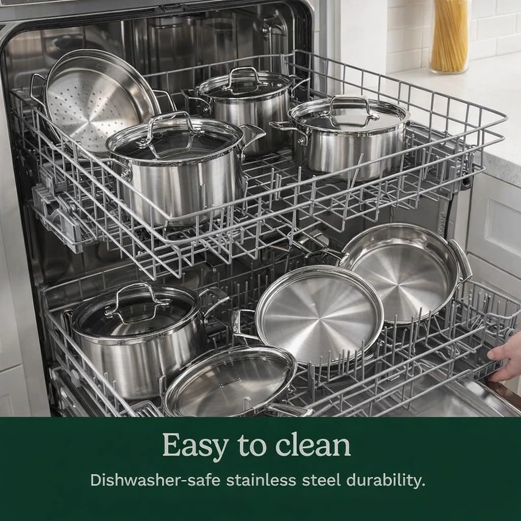 Cuisinart 12-Piece MultiClad Pro Triple Ply Stainless Stainless Steel Pots and Pans Set, Cookware Set Compatible with Induction, Electric, Gas Cooktops, Cool Grip Handles, Oven Safe to 500°F, Silver