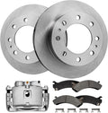Detroit Axle - Front Brake Kit for Express Savana Silverado Sierra Savana 3500 4500, Disc Brake Rotors Brakes Pads Right Caliper Replacement : 12.8 inch Rotor