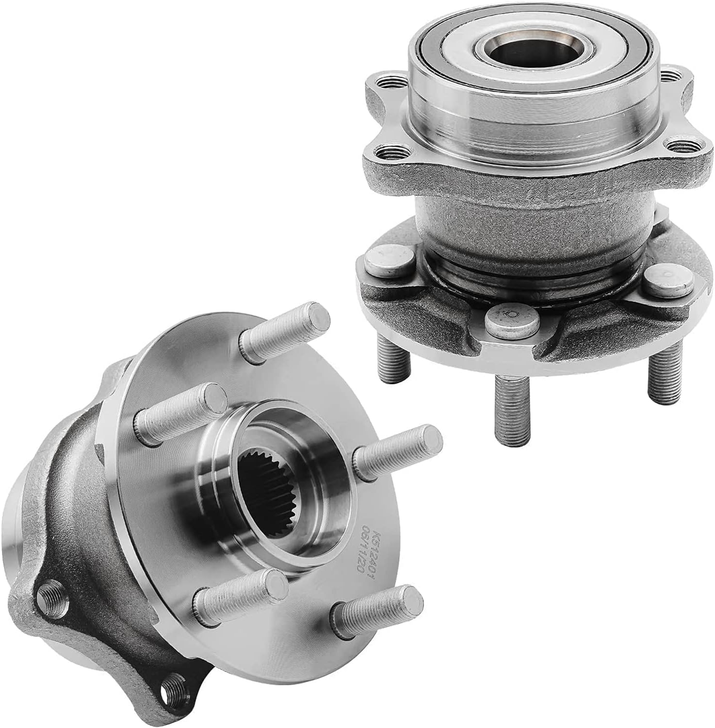 Detroit Axle - Wheel Bearing Hubs Brake Kit for Subaru Forester Impreza, 11.53 Inch Front & 11.26 Inch Rear Brake Rotors Brake Pads Wheel Bearing Hubs Lug Nuts Front Rear Replacement