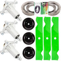 54 inch Mower Deck Rebuild Kit Compatible with Husqvarna YTH2454 LGT2654 LGT2554 Includes 3 Spindle 187292 3 Blades 187254 3 Pulleys 153535 1 Belt 21546382