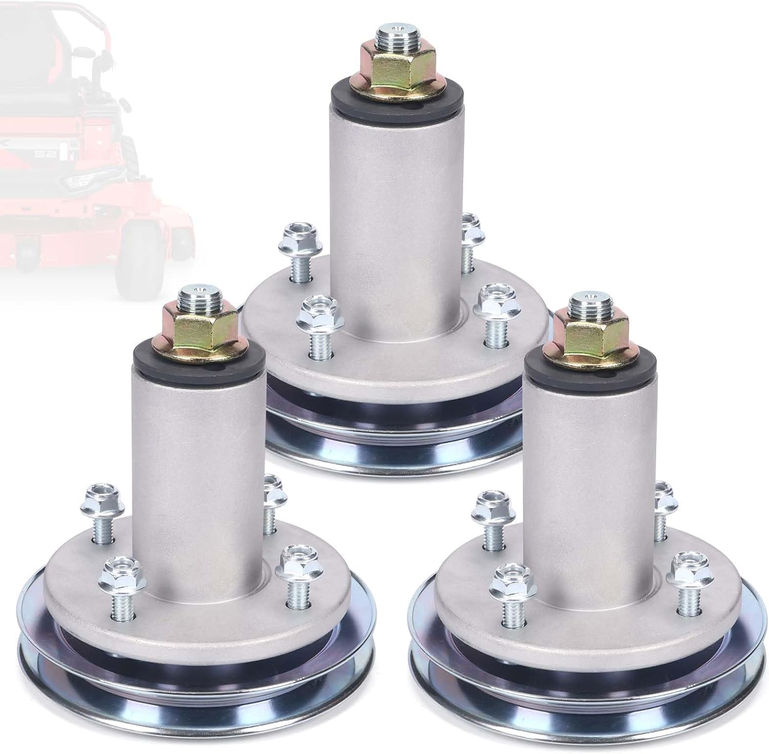 3 Pack 51528000 51537200 Lawn Mower Deck Spindle Assembly with Spindle Nut Compatible with Ariens Ikon-X/XD/XL 52 & Edge 52 & Gravely ZTX/ZT XL 52 Zero-Turn Mower Model 915xxx