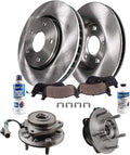 Detroit Axle - Front Brake Kit Wheel Bearing Hubs for 2007-09 Chevy Equinox Suzuki XL-7 Pontiac Torrent, 08-10 Saturn Vue, 12-15 Captiva Sport Disc Brake Rotors Ceramic Replacement Brakes Pads