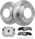 Detroit Axle - Rear Disc Rotors Brake Pads Right Caliper Replacement for 2006-2019 Chevy GMC Express Savana 2500 3500