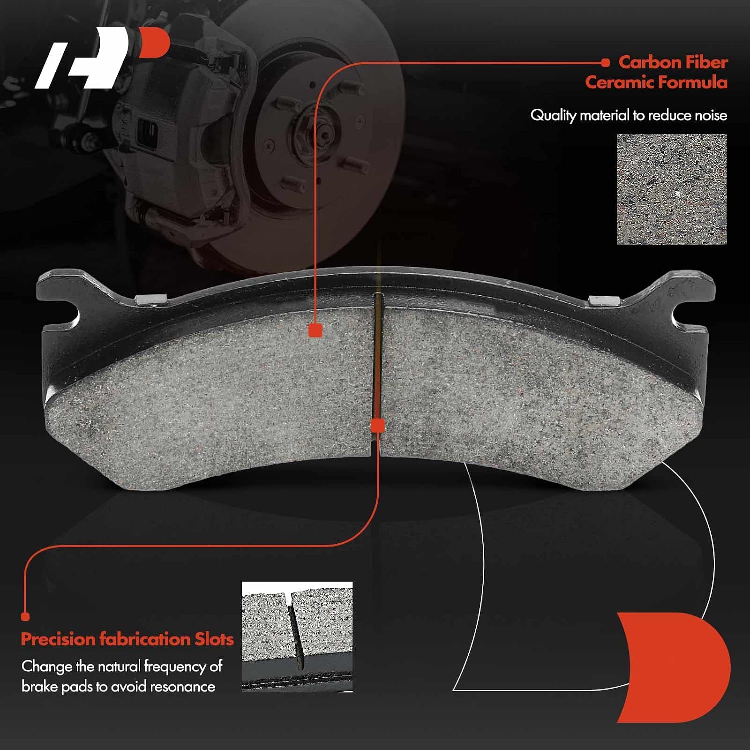 A-Premium 12.99 in(330mm) Rear Drilled and Slotted Disc Brake Rotors + Ceramic Pads Kit Compatible with Select Chevy, GMC and Hummer - Silverado 1500 HD, Suburban, Sierra 1500, Yukon XL 2500, H2