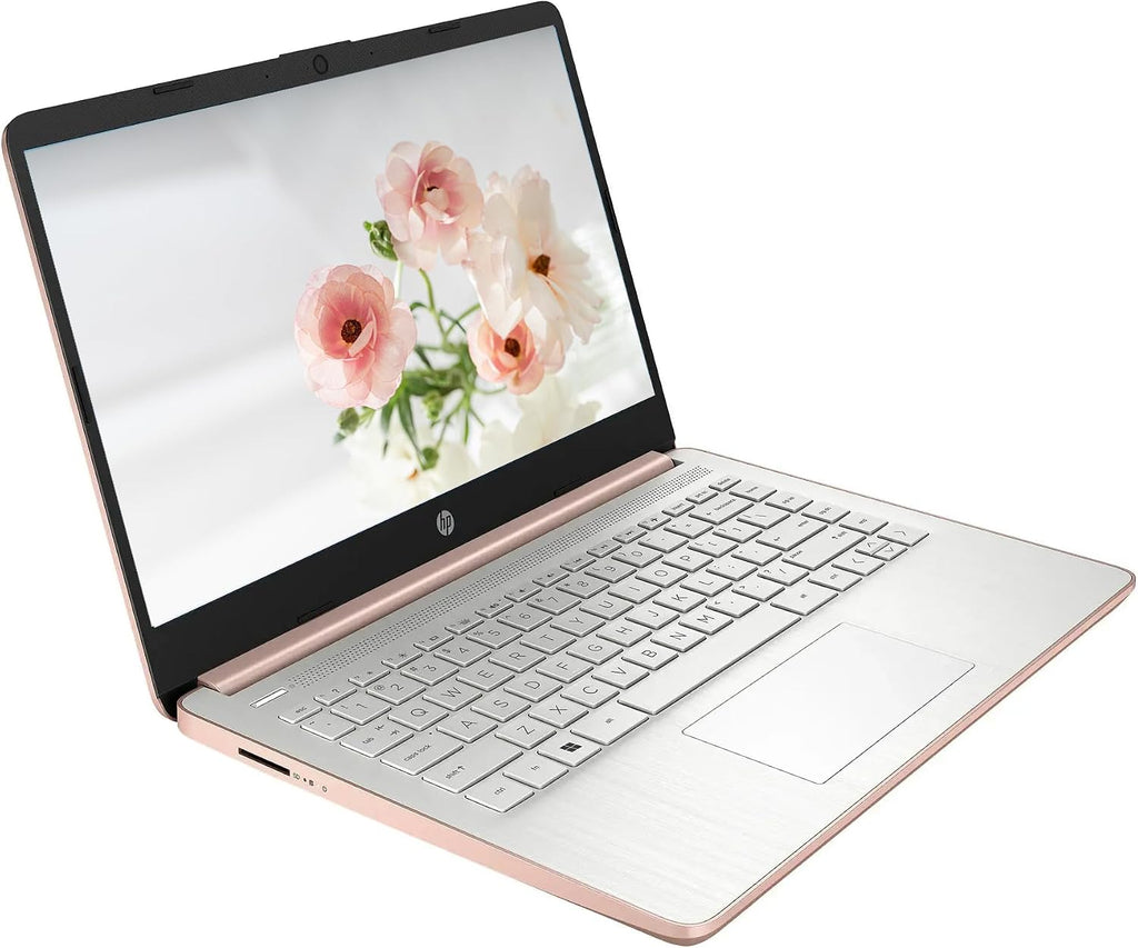 HP AI-Powered Laptop with Microsoft Office and 1TB Cloud Storage Included for 1-Year| 14' HD PC| 8GB RAM| 128GB SSD & 128GB External SSD| Intel 4-Core CPU| Webcam| Copilot Ready| Win11| LE Bundle