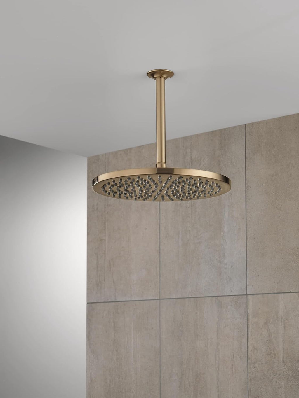 Delta -Faucet Rain Shower Head, Rainfall Shower Head, Gold Shower Head Rainfall, Metal Shower Head, Ceiling Mount Shower Head, Lumicoat Champagne Bronze (Shower Arm Included)