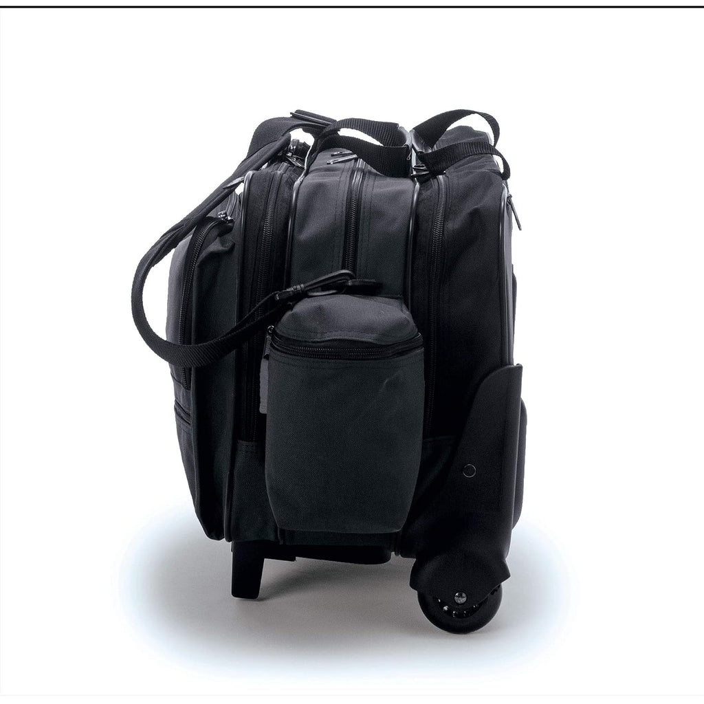 Hopkins Medical Products Rolling Med Bag with EZ-View: Waterproof, Ultimate Mobility for Healthcare Pros, 39.5' Handle, 16' x 3' x 12', Black