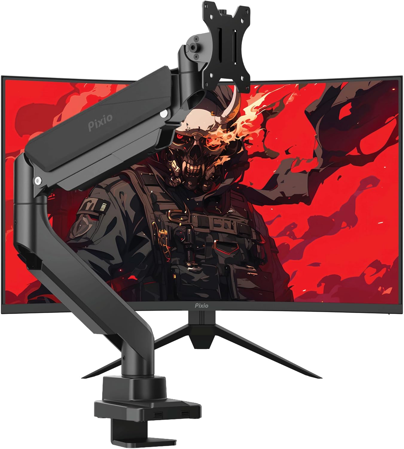 Pixio PXC328 32 inch Curved 180Hz Refresh Rate QHD 1440p Resolution Fast VA Panel 1ms GTG Response Time Gaming Monitor with PS2S Ultrawide Heavy-Duty Premium Single Monitor Arm