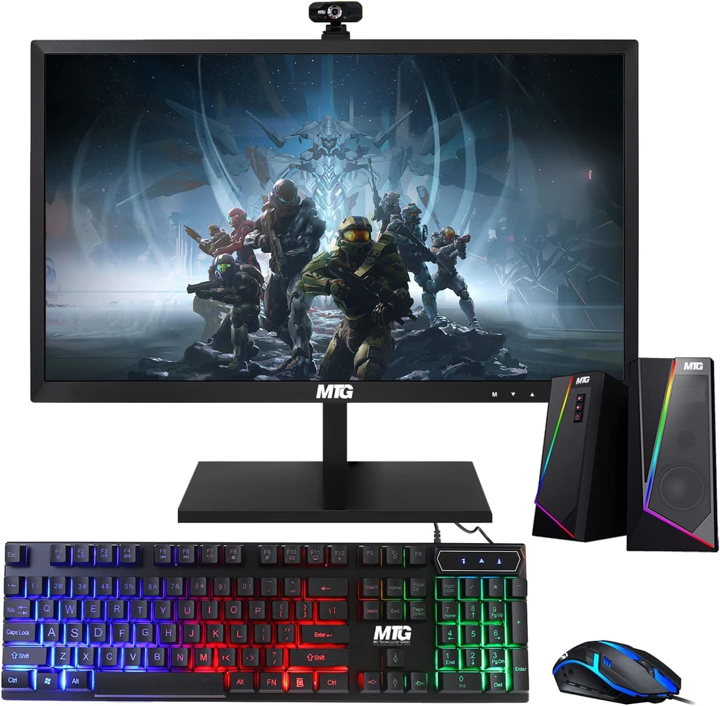 TechMagnet All in one Desktop Computer,Cheetah 4,Intel Core i5 4th Gen,8GB DDR3,120GB SSD,27 inch LED Monitor,MTG RGB Keyboard Mouse,RGB Speaker and Webcam,USB Wi-Fi,Windows 11(Renewed)