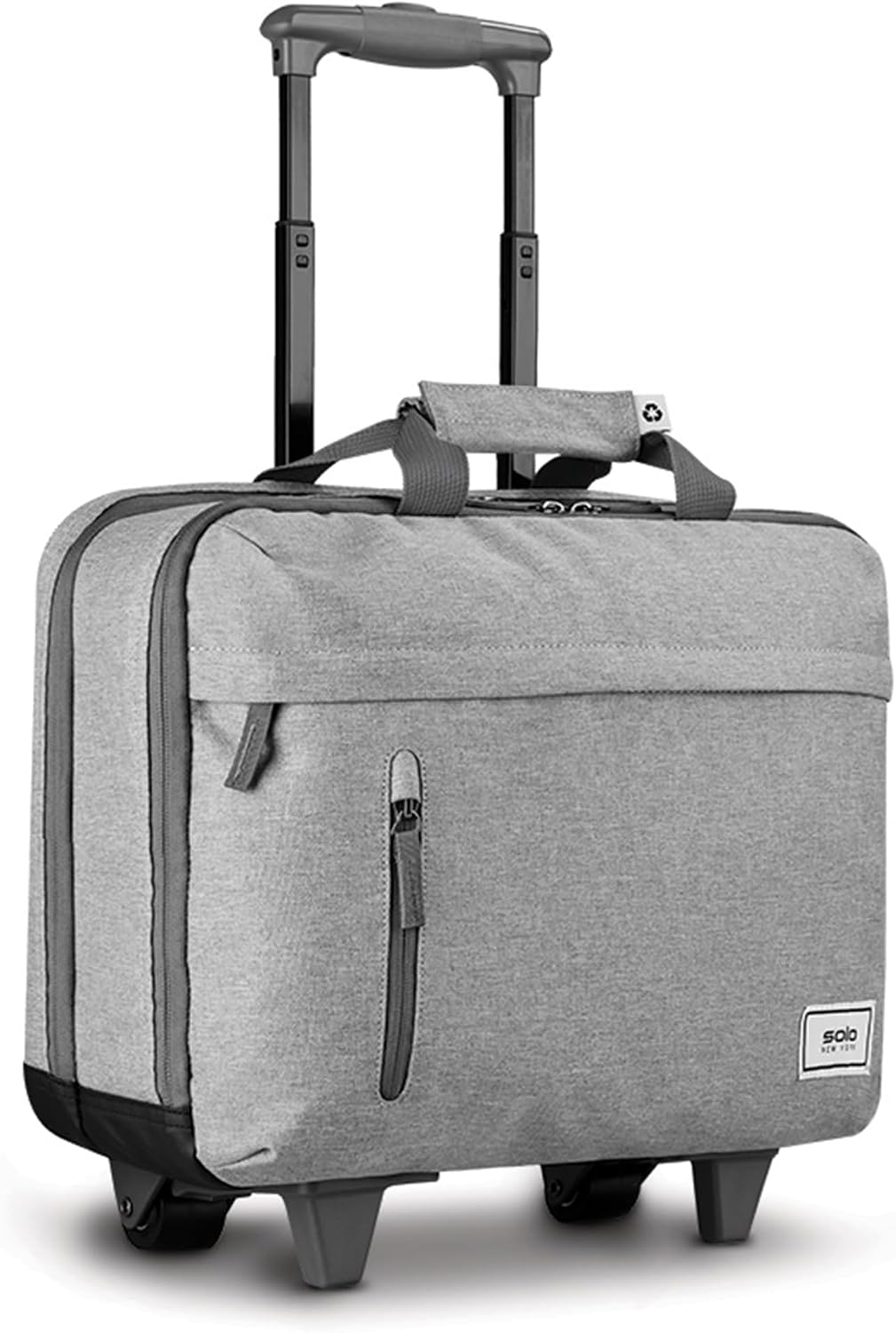Solo New York Underseat Rolling Catalog Case - Roller Laptop Bag with Wheels, Wheeled Briefcase for Women & Men, Carry On Size for Travel, Fits 15.6' Computer - Re:Start, Gray