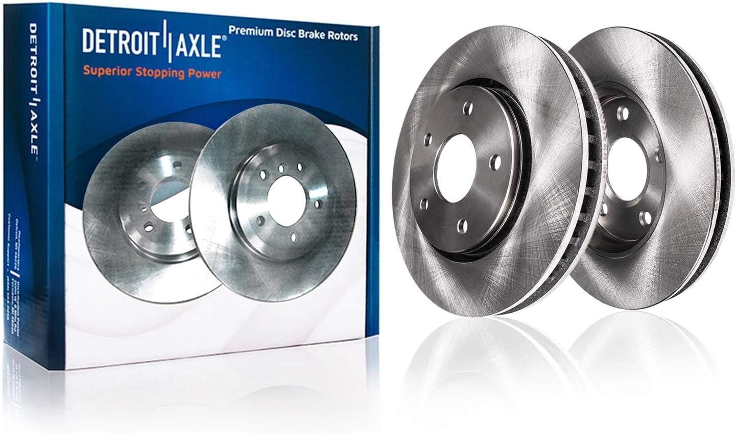 Detroit Axle - 8pc Brake Kit for Ford 2014-2018 Focus [ST] Disc Brake Rotors Ceramic Brakes Pads with Hardware 2015 2016 2017 Replacement : 13.19' inch Front and 10.67' inch Rear Rotor