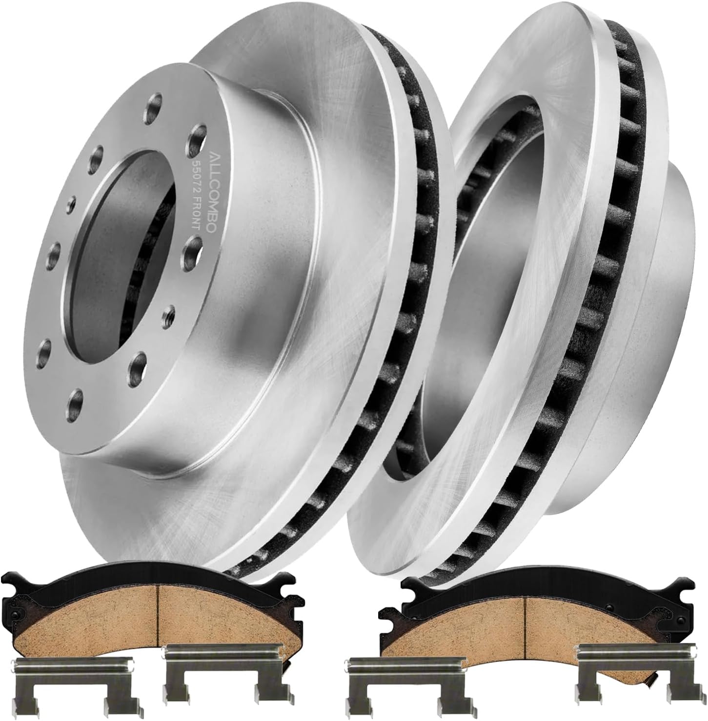 ALLCOMBO 12.8' Front Brake Kit for 2002 2003 2004 2005 2006 Chevy Avalanche 2500, for Express Silverado Suburban GMC Savana Sierra 1500 2500 3500 HD Brakes, Rotors and Pads Replacement 55072 784
