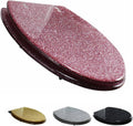 Glitter Soft Close Toilet Seat with Quick Release, 360° Adjustable Hinges, Oval Design, Easy to Install - Gold/Silver/Pink
