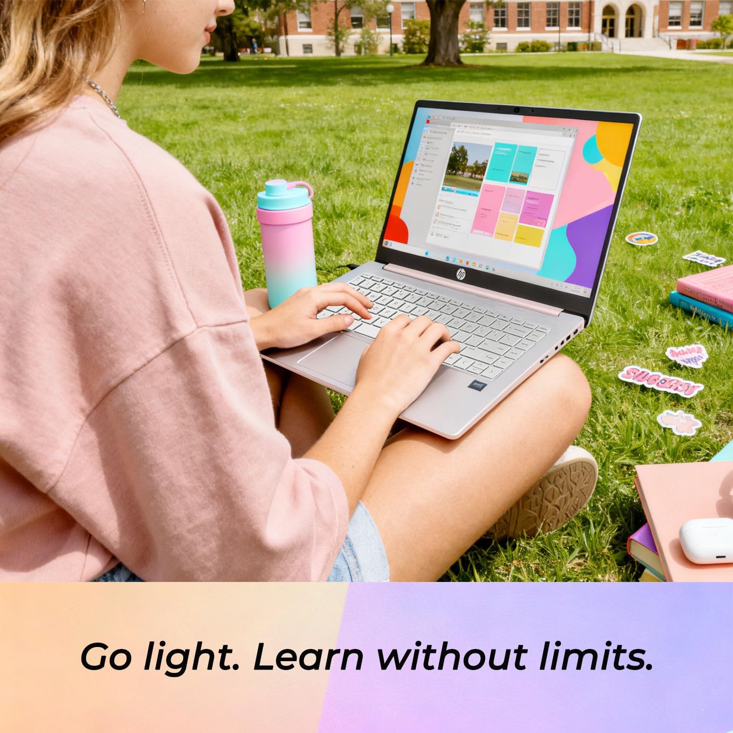 HP 14″ Rose Gold Lightweight Laptop • Microsoft 365 & Copilot AI • Intel 4-Core N150 CPU • 4GB RAM Memory & 128GB SSD + 1TB Cloud Storag • Windows 11 • Portable Student Laptop