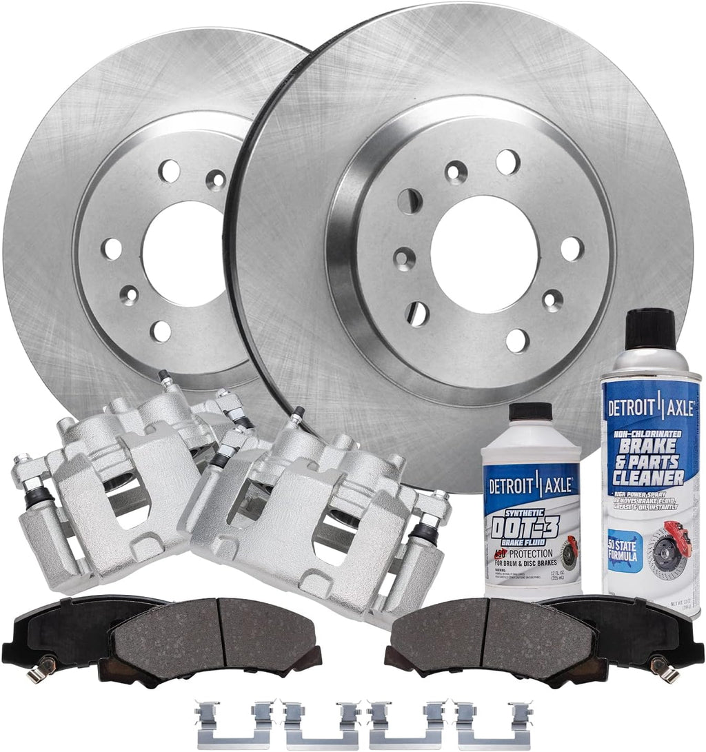 Detroit Axle - Front Brake Kit for 2006-2013 Chevrolet Impala Monte Carlo Buick Lucerne Disc Brake Rotors Ceramic Brakes Pads Brake Calipers Replacement