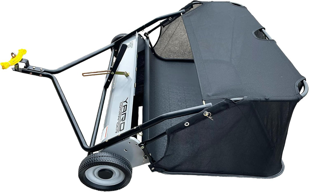 Yard Commander - 48-Inch Tow-Behind Lawn Sweeper, 10' Nylon Brushes, Universal Tractor/ATV Hitch, Never-Flat Wheels, Adjustable Height, 1-Year Warranty, Ideal for Leaves, Grass & Debris