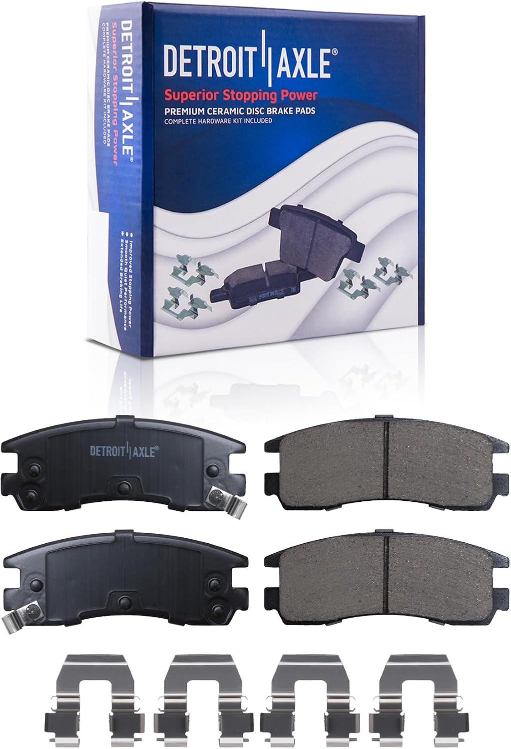 Detroit Axle - Rear Brake Kit Wheel Bearing Hubs for 1999-2005 Pontiac Grand Am, 1999-2004 Olds Alero Disc Brake Rotors Ceramic Brakes Pads Wheel Bearing Hubs Assembly 2000 2001 2002 2003 Replacement