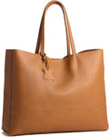 Italian Leather Tote Bag for Women - Large Shoulder Shopper, Fits 16' Laptop, Keychain Holder, Made in Italy