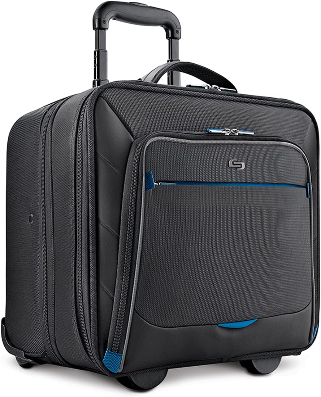 Solo New York Active Rolling Overnight Laptop Bag. Business Travel Rolling Overnighter Case for Women and Men. Fits up to 16 inch laptop - Black, 15' x 16' x 7' (TCC902-4/20)