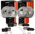 A-Premium Front and Rear Vented Disc Brake Rotors + Ceramic Pads Kit Compatible with Select Toyota & Lexus Models - Land Cruiser 1998-2007, LX470 1998-2007, 12-PC Set