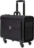 Alpine Swiss Wheeled Briefcase | Rolling Briefcase Locking Telescopic Handle 4 Replaceable Wheels | Pilot Lawyer Litigator Attache Case | 17' Laptop Compartment | Dual Combo Locks | Organizer Pockets