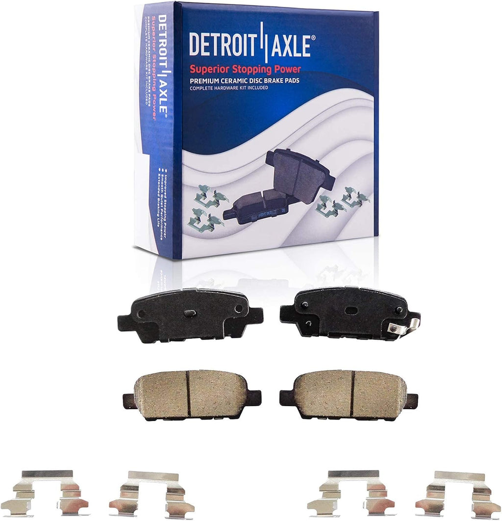 Detroit Axle - Wheel Bearing Hubs Brake Kit for 2007-2012 Nissan Altima, Front Wheel Bearing Hubs Front and Rear Disc Brake Rotors Ceramic Brake Pads 2008 2009 2010 2011 Replacement