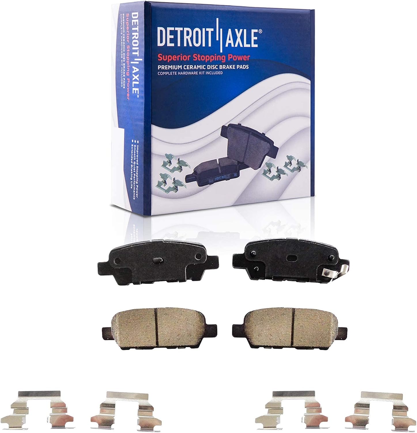 Detroit Axle - Wheel Bearing Hubs Brake Kit for 2007-2012 Nissan Altima, Front Wheel Bearing Hubs Front and Rear Disc Brake Rotors Ceramic Brake Pads 2008 2009 2010 2011 Replacement
