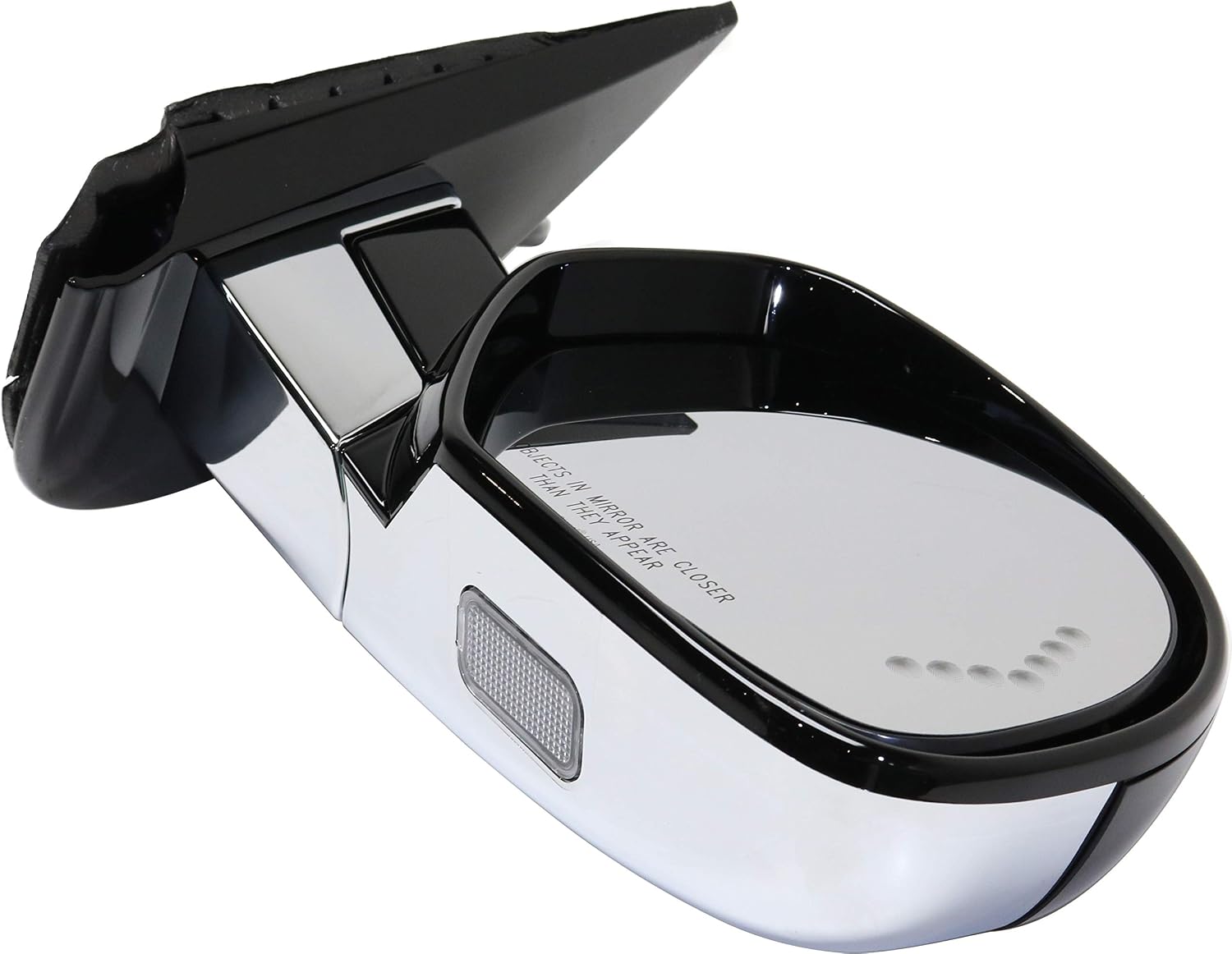 Kool Vue Driver & Passenger Side Power Heated Mirrors for Cadillac Escalade ESV 2007-2014, Power Fold Signal Light Memory Puddle Lamp, Without Blind Spot Monitor, Chrome, Car Mirror Accessories