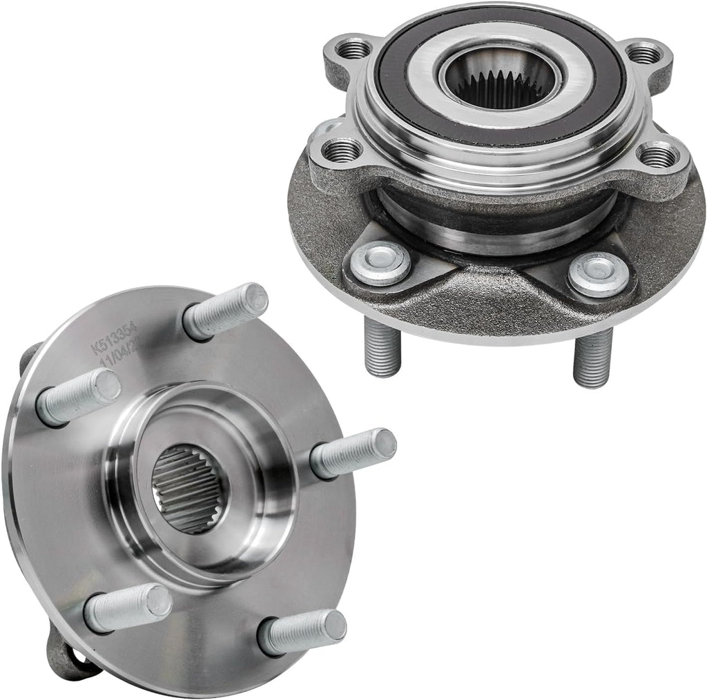 Detroit Axle - Front Brake Kit for 2014 2015 2016 2017 2018 Mazda 3 Sport 2016-2020 CX-3, 11.61'' inch Disc Brake Rotors Ceramic Brake Pads Wheel Bearing Hubs Replacement