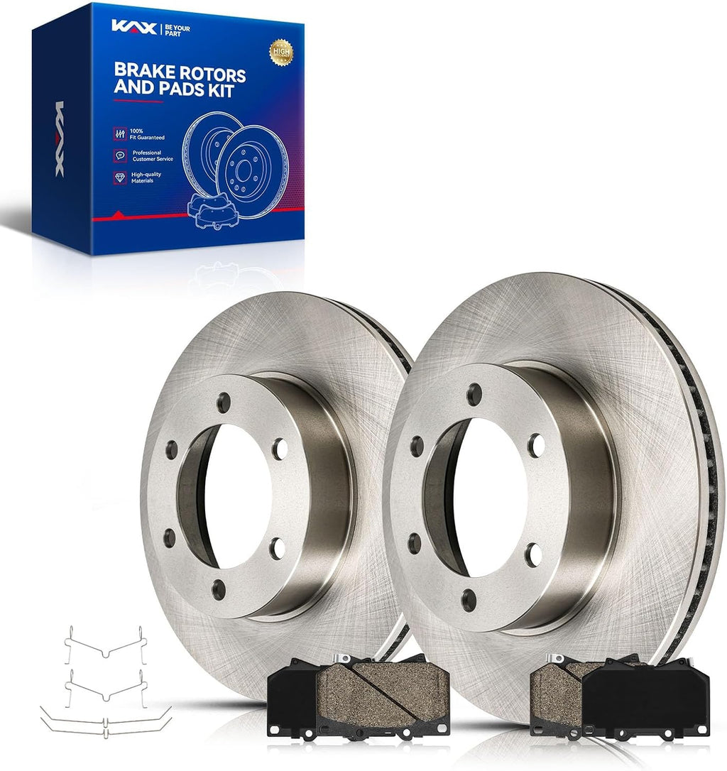 KAX Front Brake Kit for Toyota Tundra 2000-2003, Sequoia 2001-2003, 12.55inch Brake Rotors Pads Kit, #31267+D812 Front Brakes