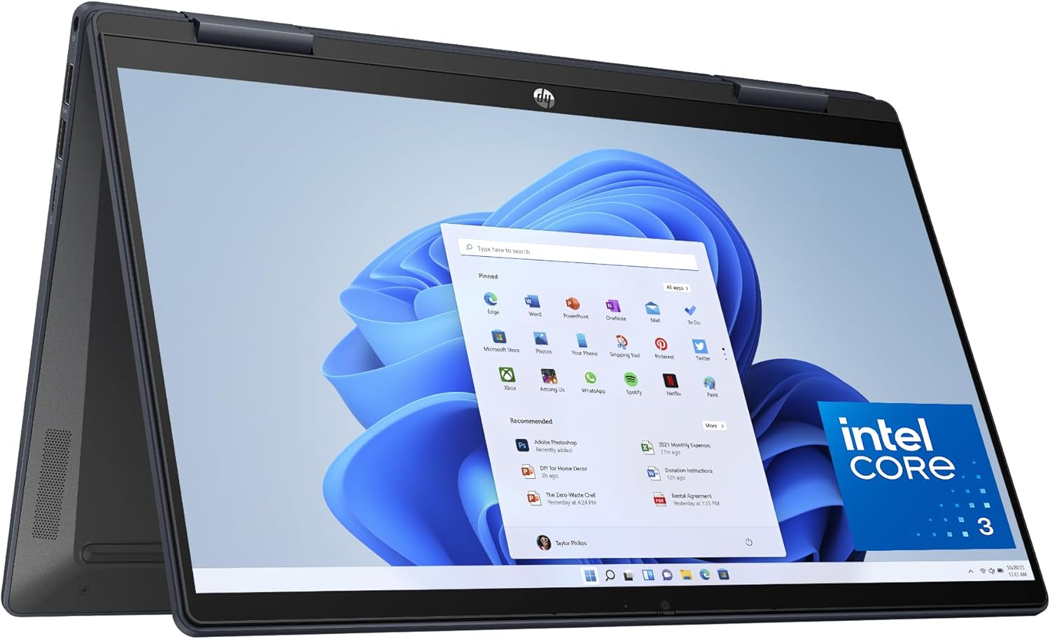 HP Pavilion x360 14 inch 2-in-1 Laptop PC, FHD Touchscreen Display, Intel Core 3 100U, 8 GB RAM, 256 GB SSD, Intel Graphics, Windows 11 Home, Space Blue, 14-ek2000nr