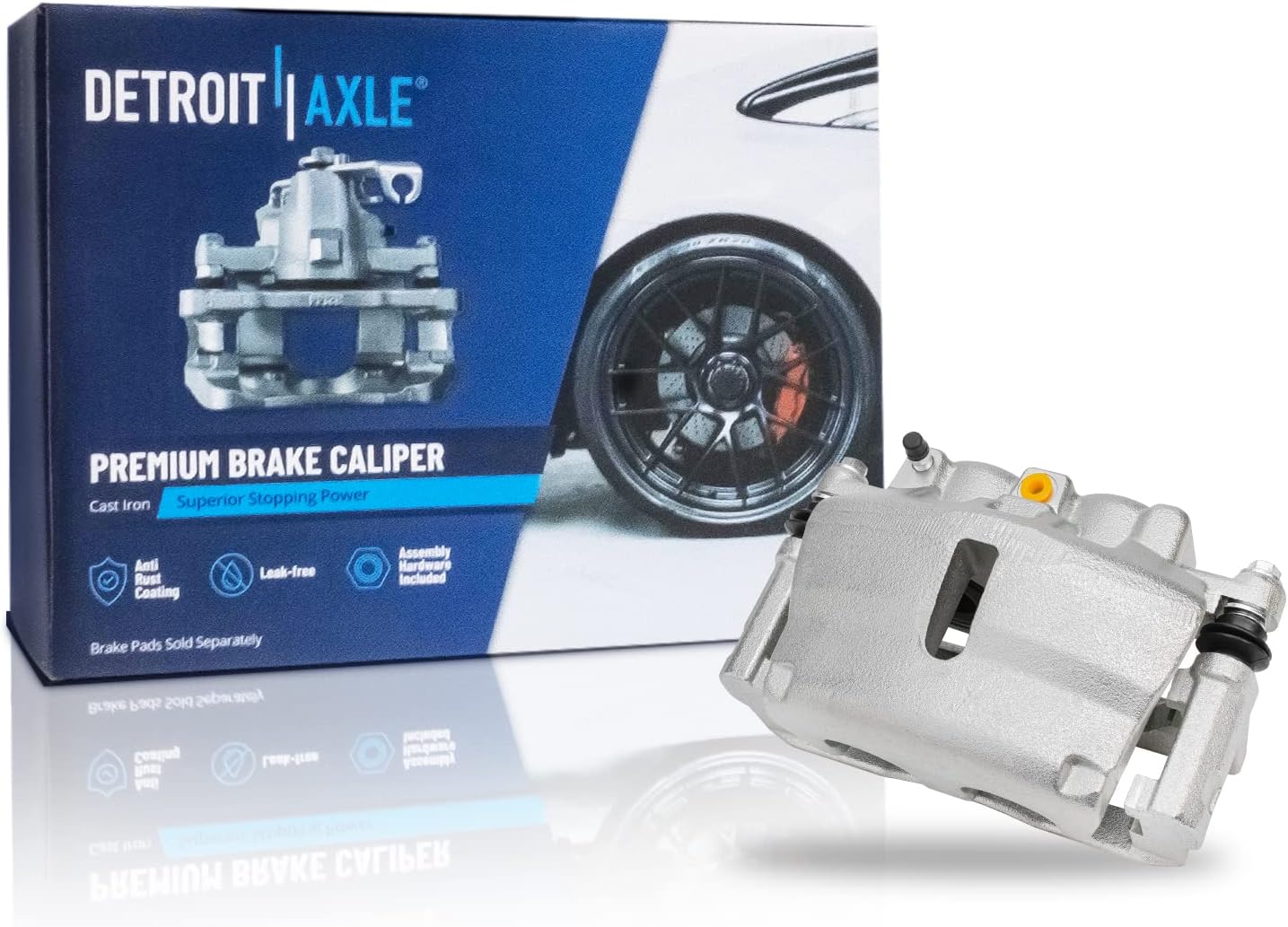Detroit Axle - Front Brake Kit for Chevy Traverse GMC Acadia Buick Enclave Saturn Outlook Disc Brake Rotors Brake Caliper Ceramic Brakes Pads Replacement [12.80 inch Rotors]