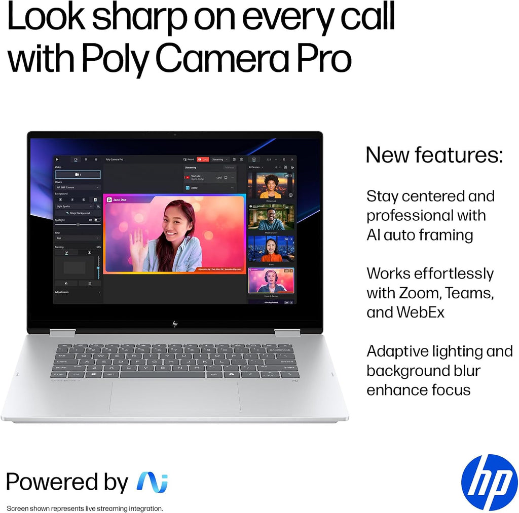 HP OmniBook 7 Flip 16' 2-in-1 Copilot+ AI PC Laptop, 3K OLED Touch, Intel Evo Platform 8-Core Ultra 7 258V(>Ultra 9 185H), WiFi 7, Backlit KB, W Pen & 128GB PSD, Win11 Home(32GB|1TB SSD)