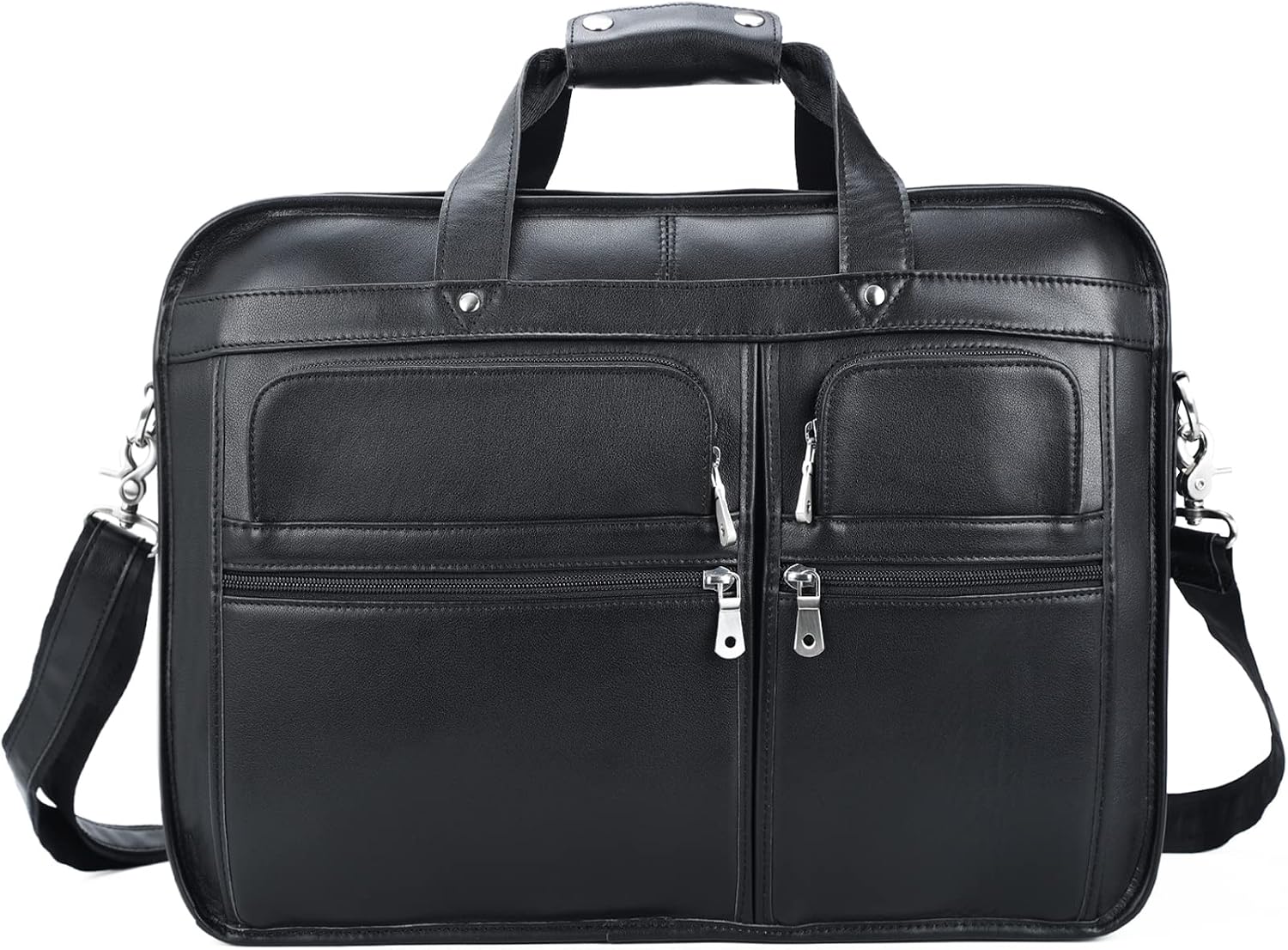 Polare 18.5' Full Grain Leather Laptop Briefcase Messenger Bag Tote For Men Large Fits 17.3' Laptop