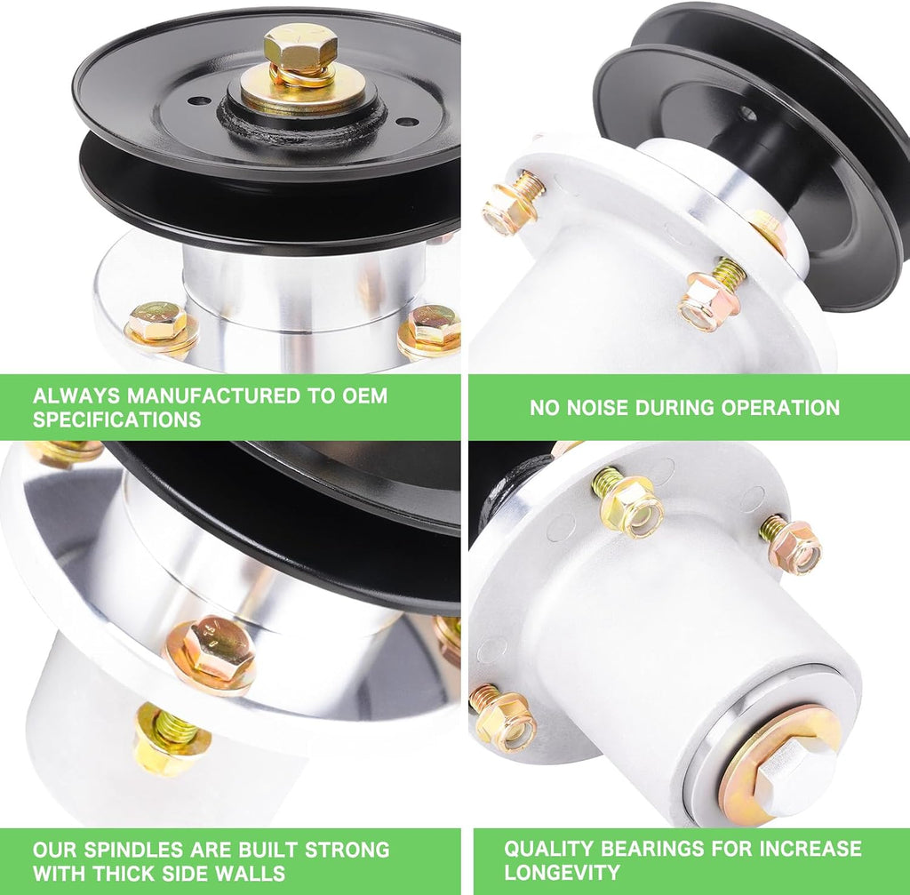 Spindle Assembly 037-2000-00 037-2050-00 with 033-4890-00 Pulley Fit for Bad Boy MZ & MZ Magnum 54' Deck, Bad Boy ZT Avenger 54' Deck Lawn Mower (3 Pack)