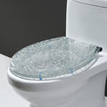 Resin Toilet Seat, Toilet Seats For Standard Toilets, With Slow Close Stainless Steel Hinges, Top Fixing Toilet Seat/Silver,Silver,Silver