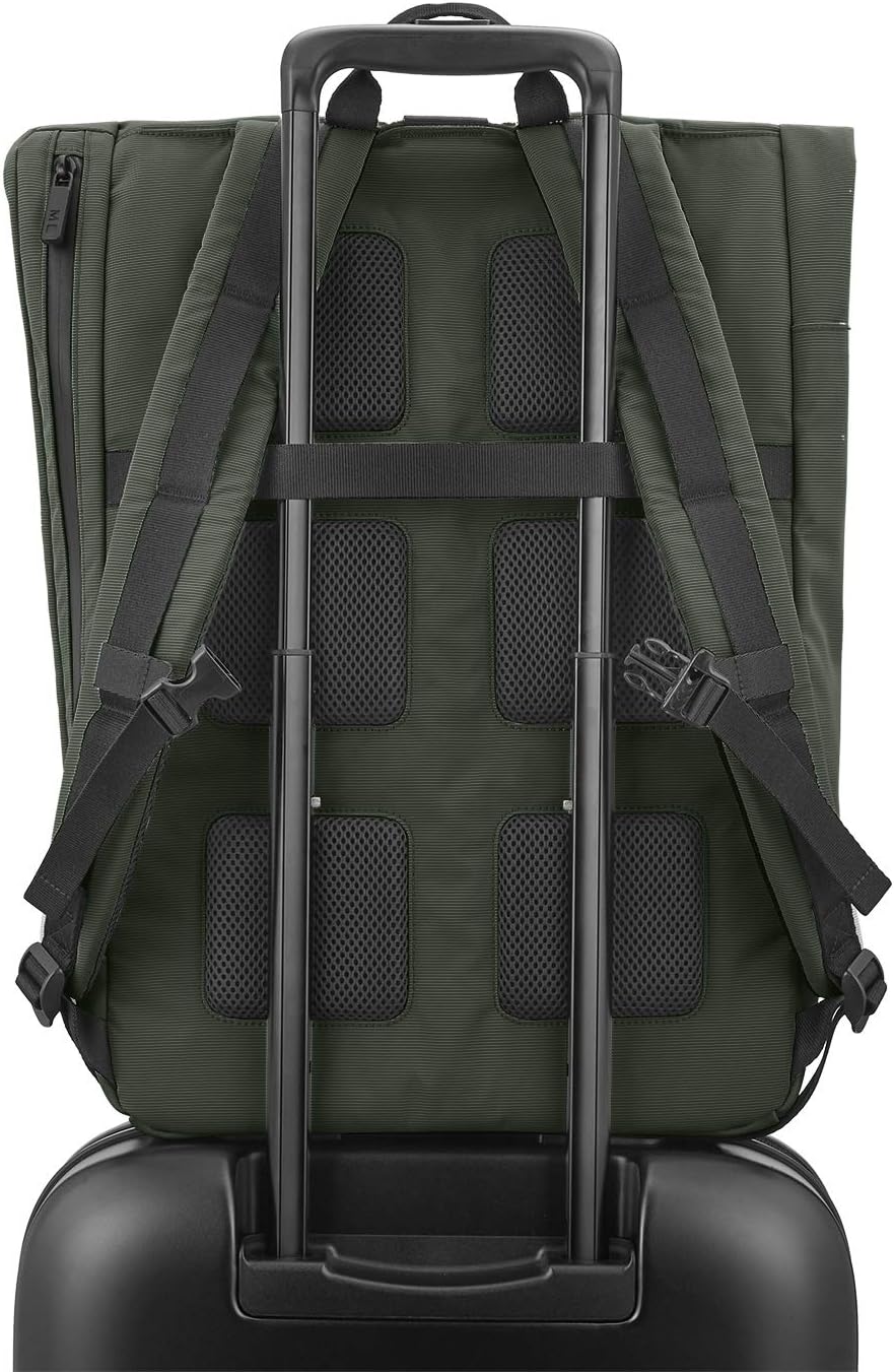 Moleskine ET20FMTRBKK6 Business Backpack, 15-Inch, Can Store Devices, Metro Roll Top Backpack, Moss Green