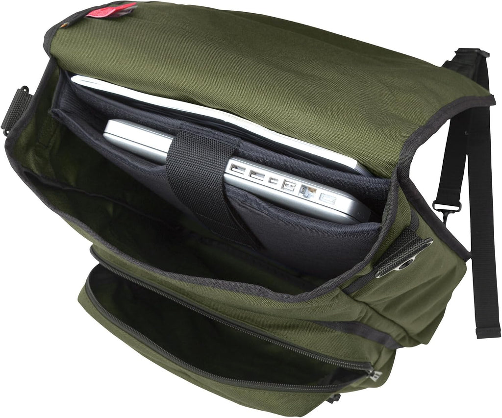 Manhattan Portage Commuter Laptop Bag Stylish Messenger Bag for Men & Women Durable Cordura Fits Up to 17' Laptop Ideal for Work College Travel (Olive)