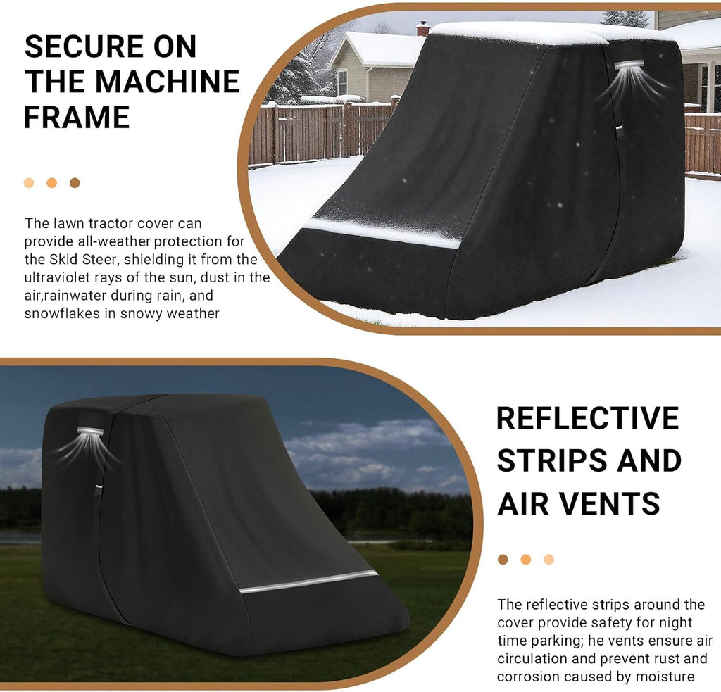 900D Skid Steer Cover Waterproof Heavy Duty, Windproof UV Protection Track Loader Cover Compatible with Bobcat, John Deere, Kubota, Caterpillar, Case, New Holland, JCB, 148 * 75 * 80 inch