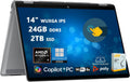 HP OmniBook X Flip 2-in-1 Laptop | 14' WUXGA IPS Touch | AMD Ryzen AI 7 350 (Up to 50 NPU Tops) | 24GB DDR5 2TB SSD | AI PC for Creator Business Professional Win11 Pro w/DLCA Accessory