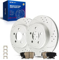 KAX Rear Brake Kit for Chrysler 300 2005-2020, Dodge Charger 2006-2020, Challenger 2009-2020, Magnum 2005-2008, 12.6inch Brake Rotors Pads Kit, #53024+D1057 Rear Brakes