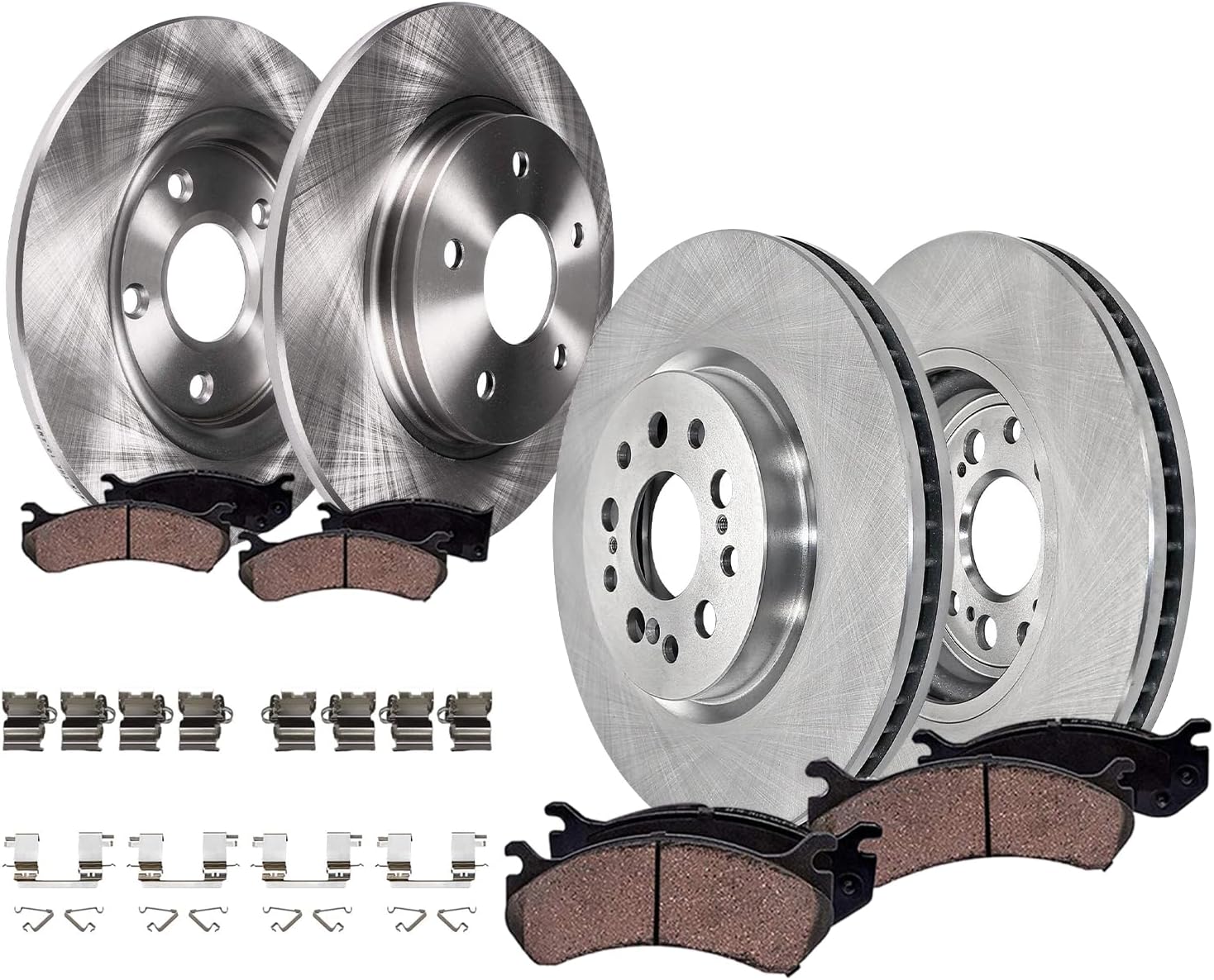 Detroit Axle - 8pc Brake Kit for 2017-2021 Honda Clarity Disc Brakes Rotors 2018 2019 2020 Ceramic Brake Pads with Hardware Replacement : 12.28' inch Front and 12.20' inch Rear